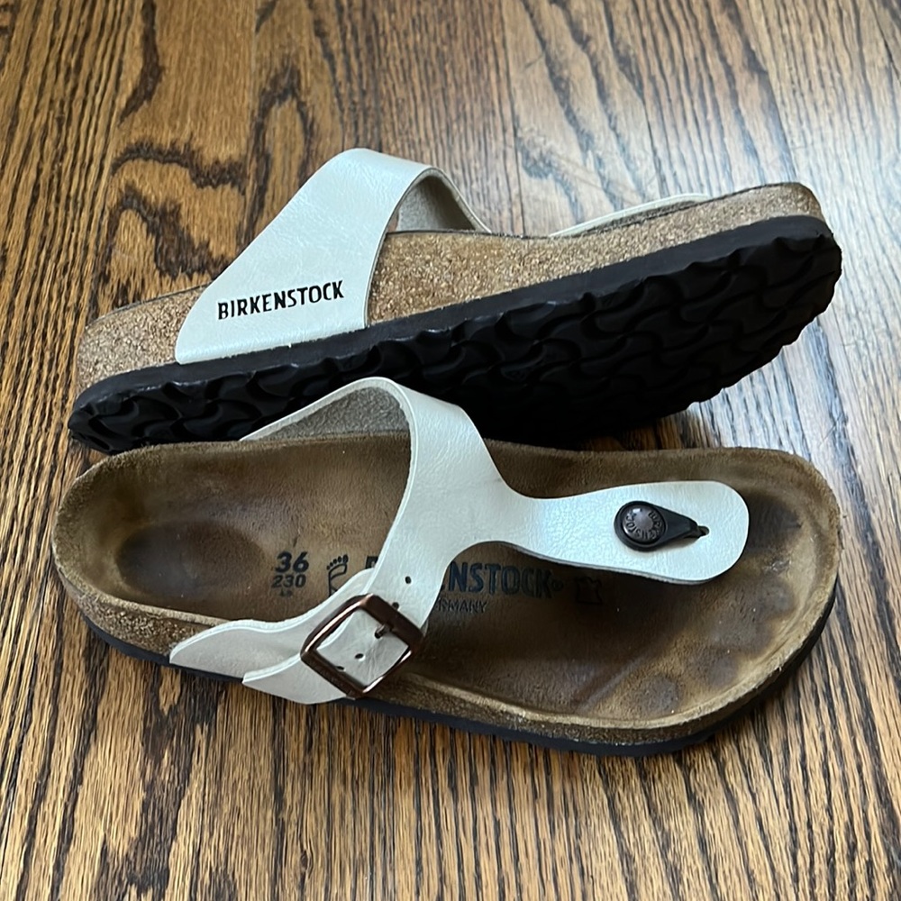 White Pearl color Birkenstocks size 36